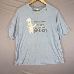 Vtg Pillsbury Doughboy Promo "Everyone Needs A Little Dough" T Shirt XL Thrashed